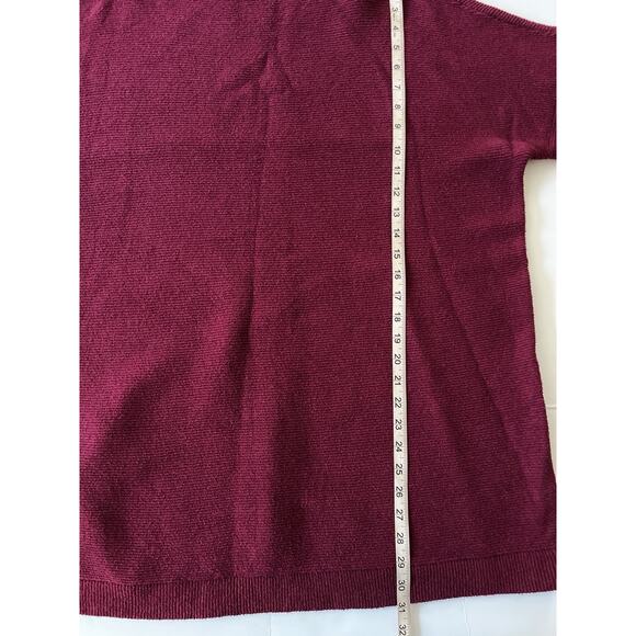 Free People Ottoman Slouchy Tunic Sweater Women XL Burgundy Red Ribbed Oversized - Picture 7 of 12